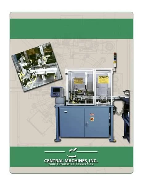 Data sheet cover with a blue automated assembly machine