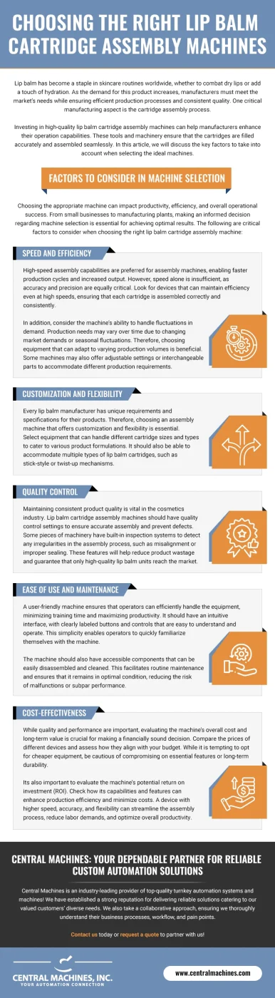 Infographic: Choosing the Right Lip Balm Cartridge Assembly Machines